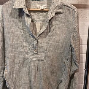 Anthropologie Striped Blouse - Gray